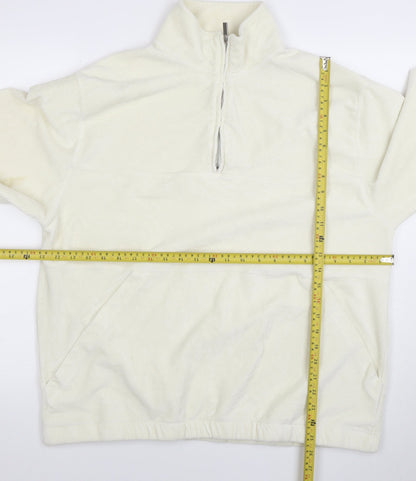 Mens UK Size XL Topman Ivory 1/2 Zip Sweatshirt