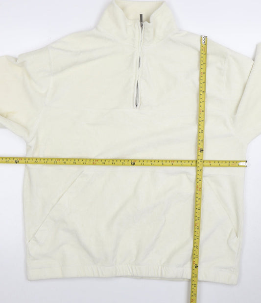 Mens UK Size XL Topman Ivory 1/2 Zip Sweatshirt