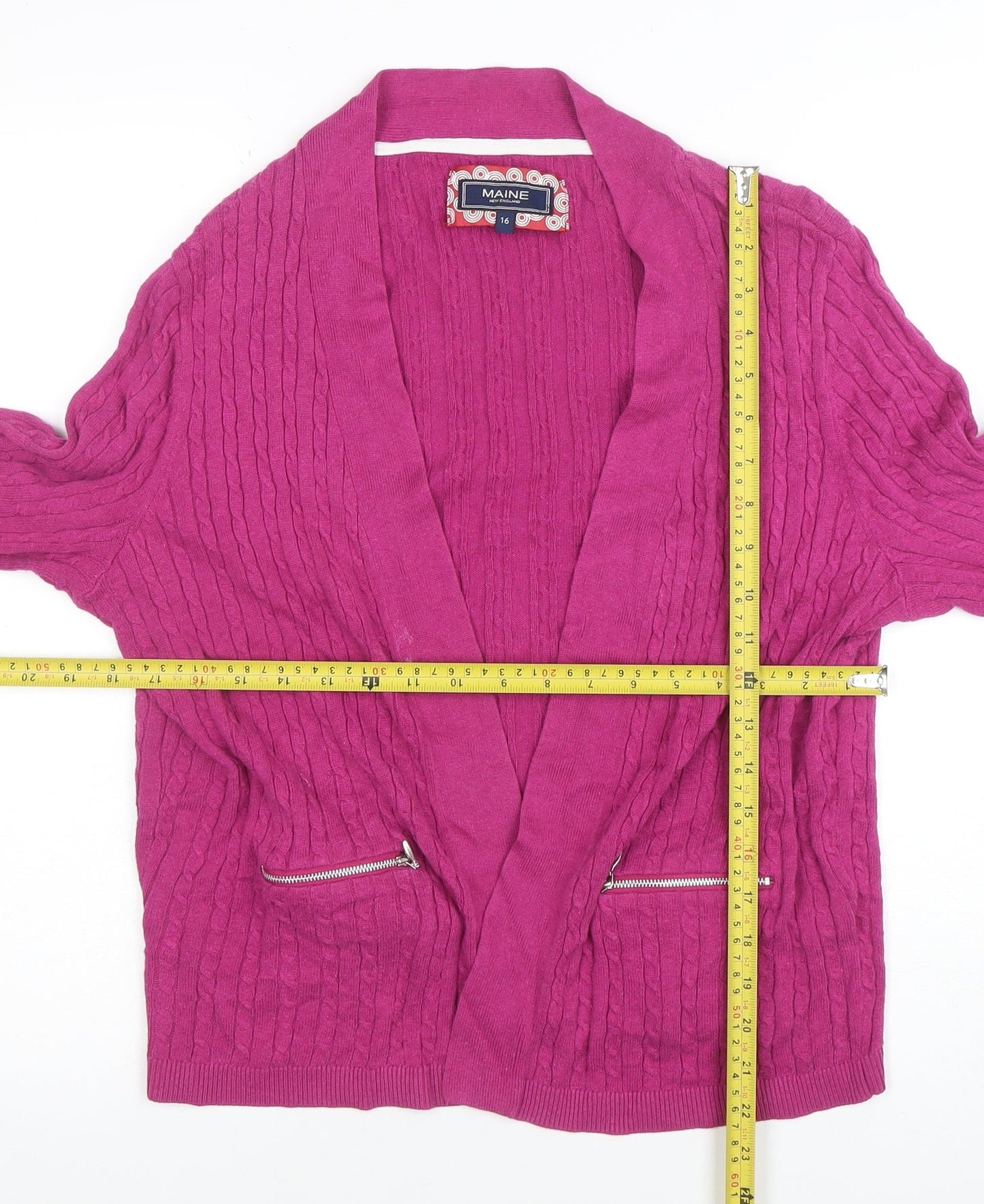 Womens UK Size 16 Maine New England Pink Cardigan Jumper