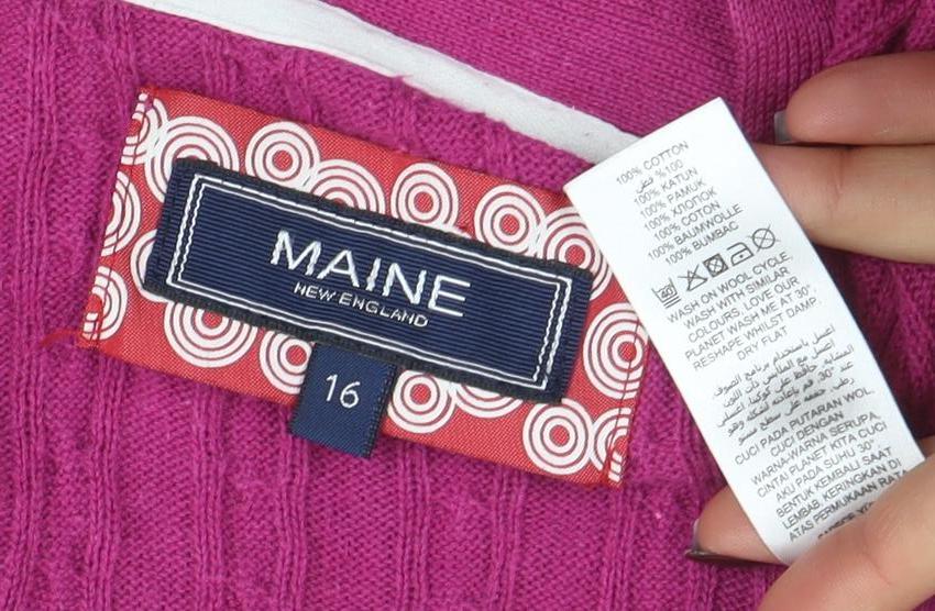 Womens UK Size 16 Maine New England Pink Cardigan Jumper
