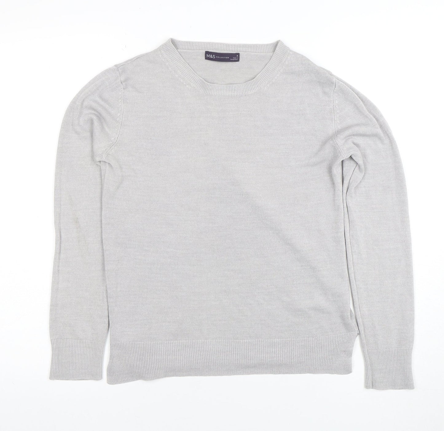 Womens UK Size 8 Marks and Spencer Grey Pullover Jumper