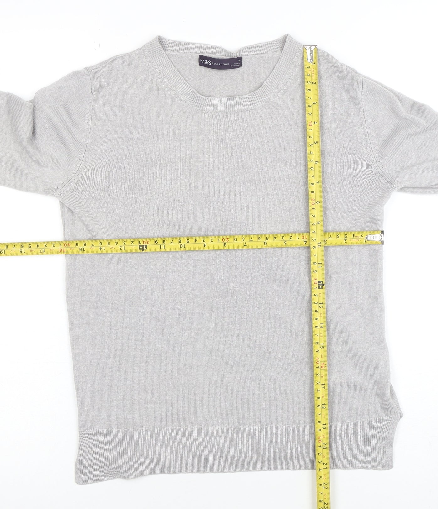 Womens UK Size 8 Marks and Spencer Grey Pullover Jumper