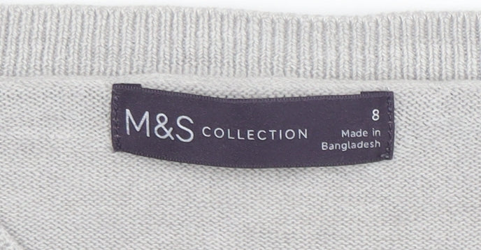 Womens UK Size 8 Marks and Spencer Grey Pullover Jumper