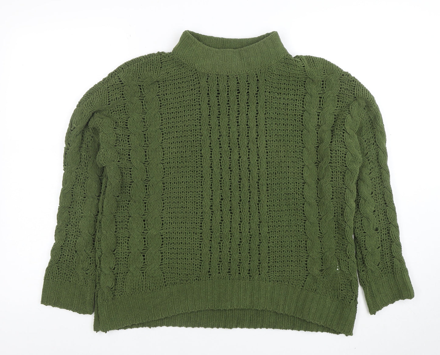 Womens UK Size S Natural Green Pullover Jumper