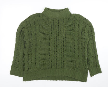 Womens UK Size S Natural Green Pullover Jumper