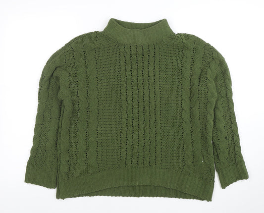 Womens UK Size S Natural Green Pullover Jumper