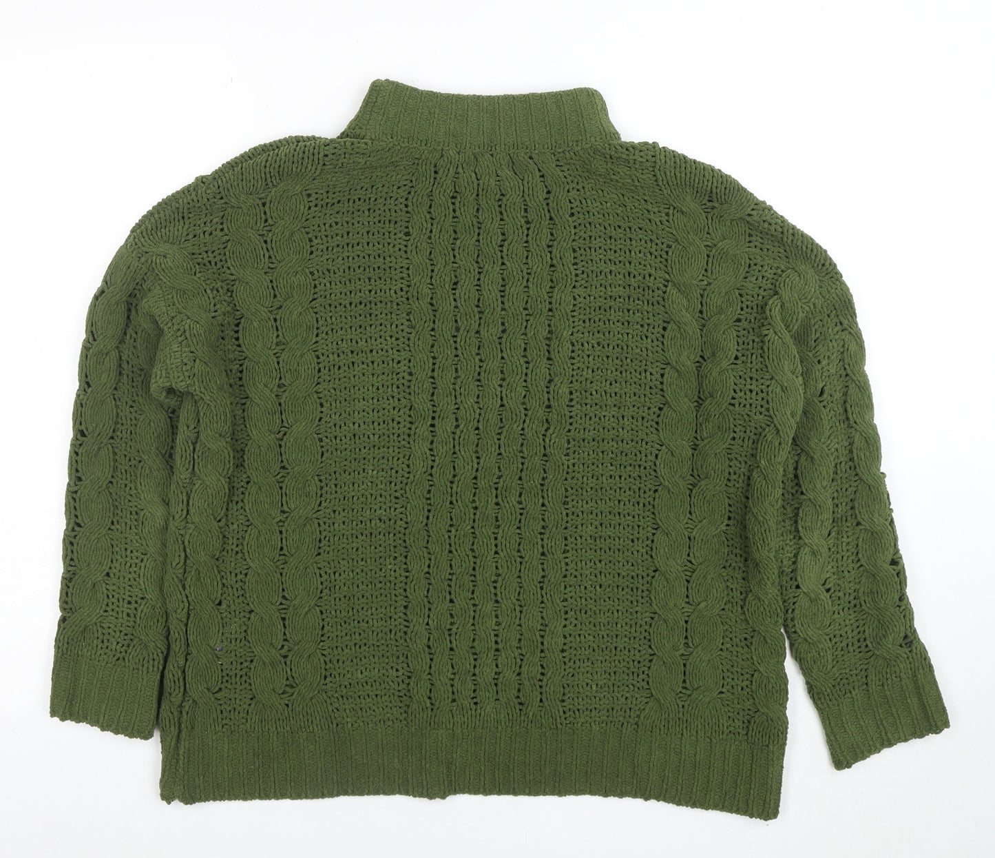 Womens UK Size S Natural Green Pullover Jumper