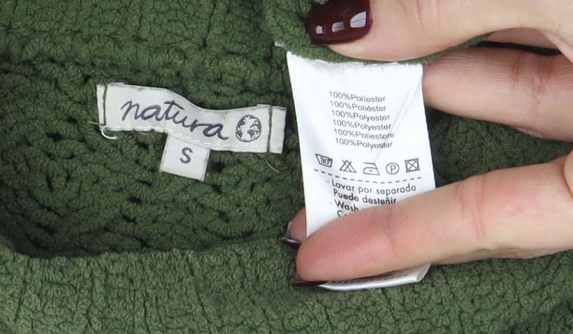 Womens UK Size S Natural Green Pullover Jumper
