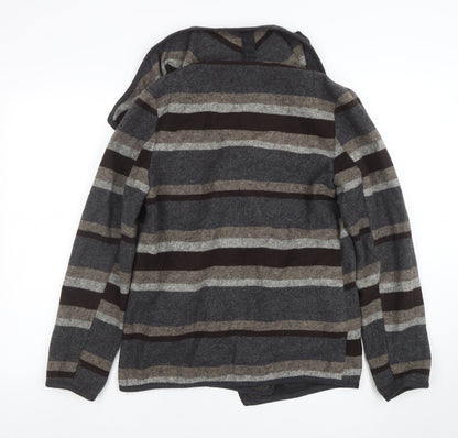 Warehouse Women’s Grey Striped Long Sleeve Cardigan UK 12