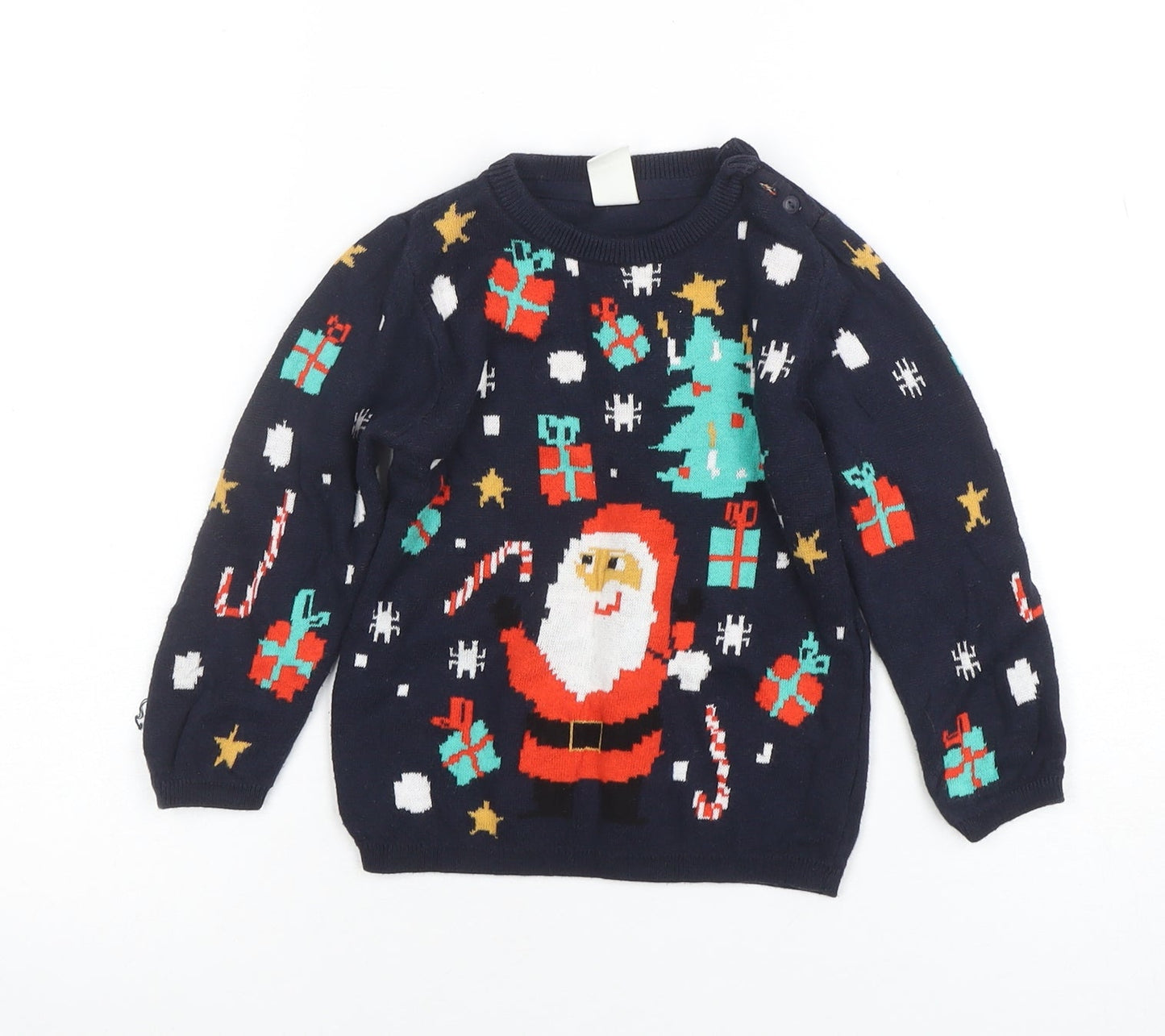 Boys UK Size 2-3 Years H&M Blue Pullover Jumper