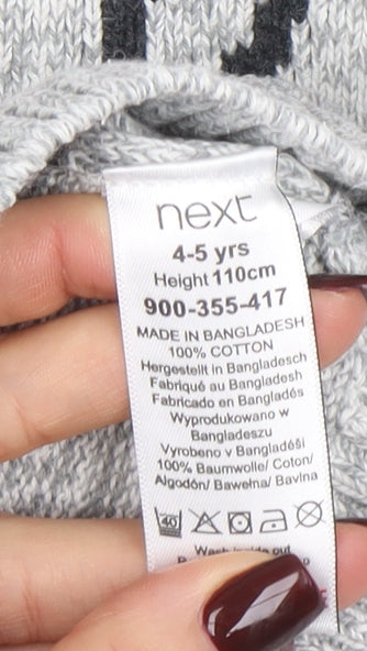 Boys UK Size 4-5 Years NEXT Grey Pullover Jumper