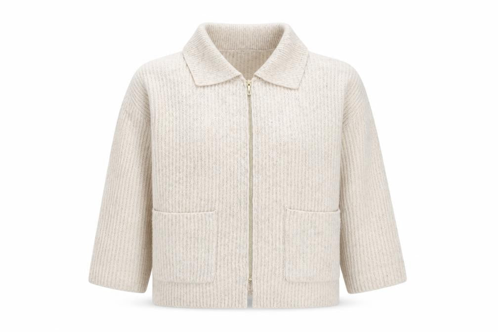 Womens UK Size 10 TU Beige Full Zip Jumper