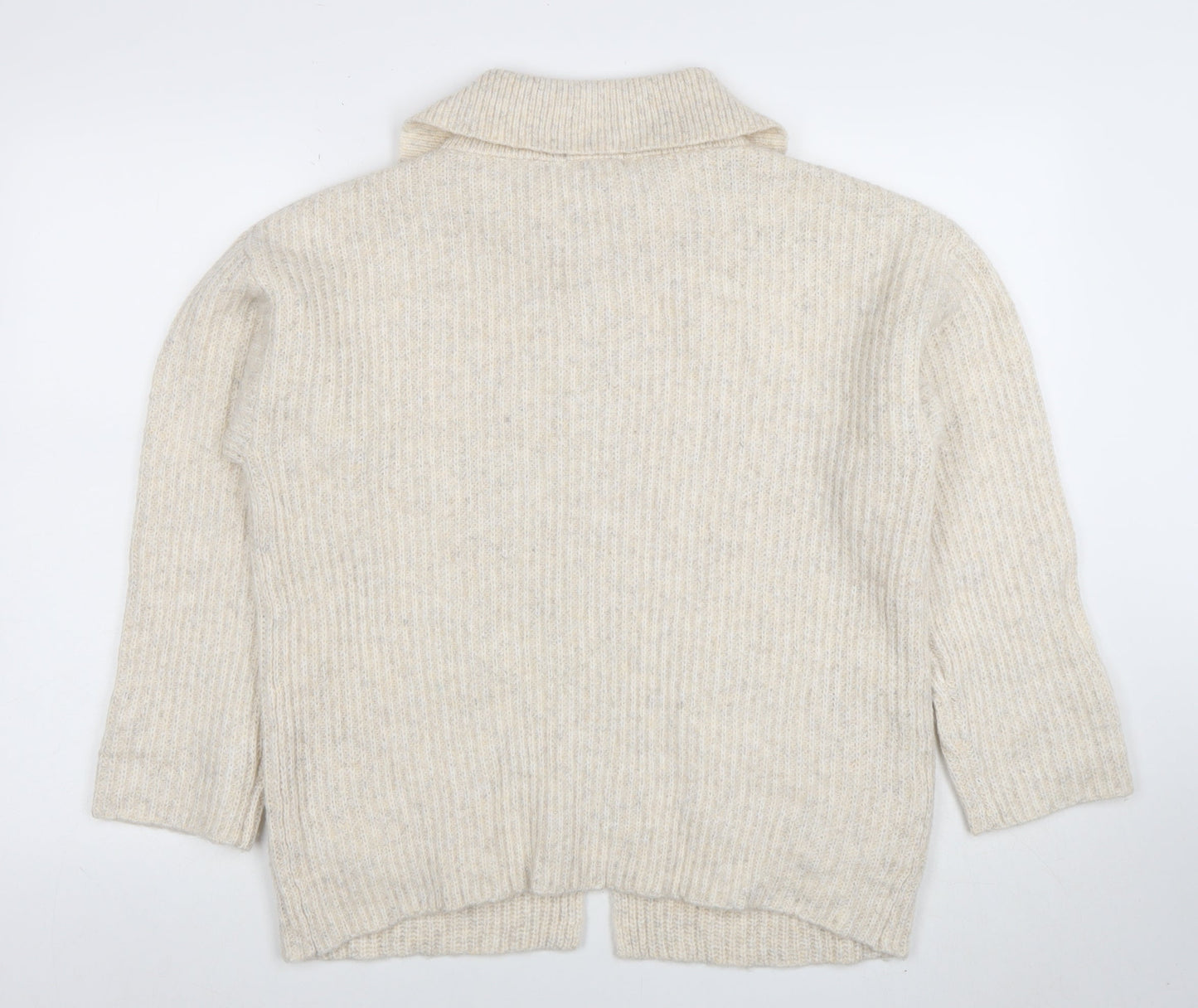 Womens UK Size 10 TU Beige Full Zip Jumper