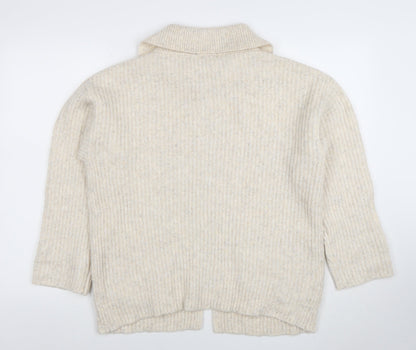 Womens UK Size 10 TU Beige Full Zip Jumper