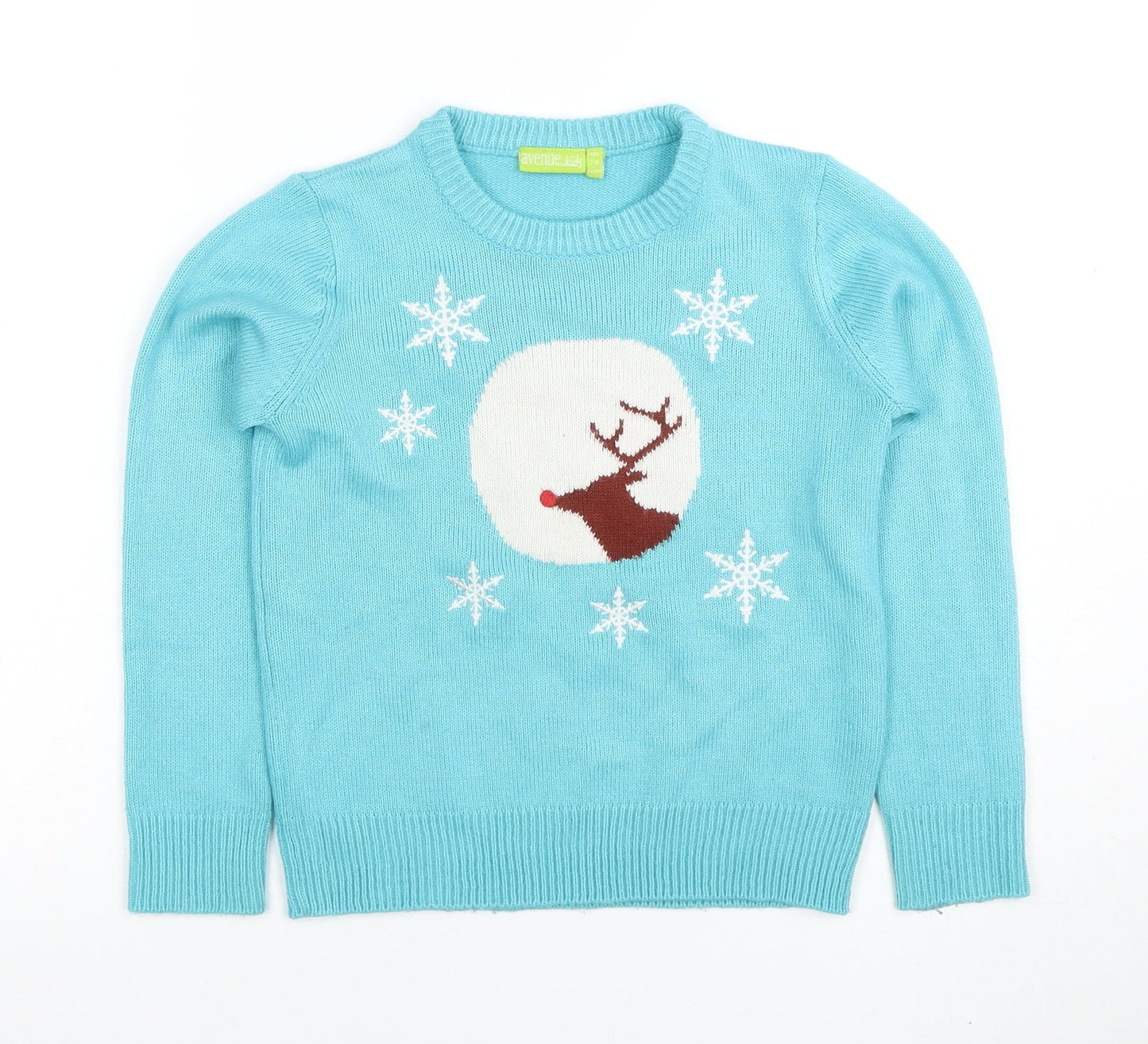 Girls UK Size 7-8 Years Avenue Kids Blue Pullover Jumper