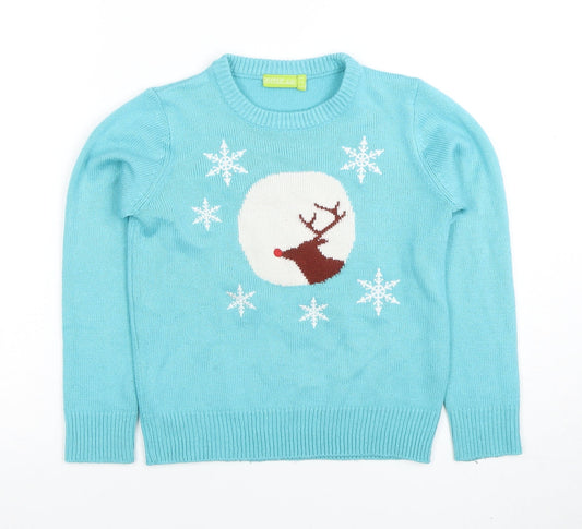 Girls UK Size 7-8 Years Avenue Kids Blue Pullover Jumper