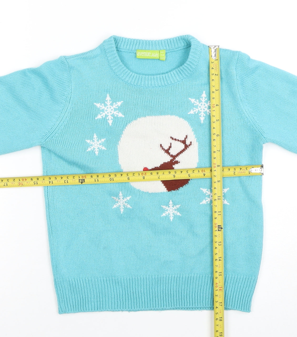 Girls UK Size 7-8 Years Avenue Kids Blue Pullover Jumper