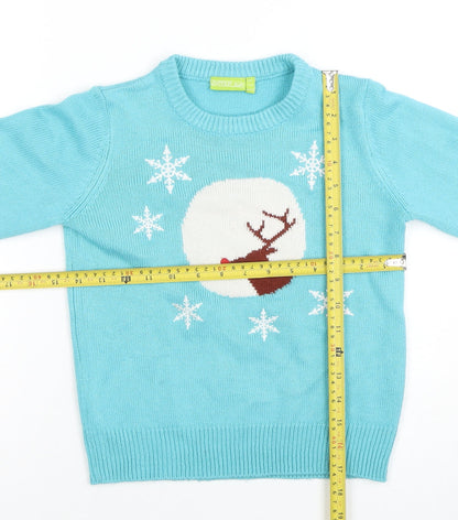 Girls UK Size 7-8 Years Avenue Kids Blue Pullover Jumper