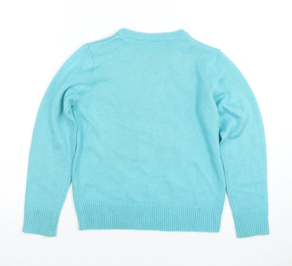 Girls UK Size 7-8 Years Avenue Kids Blue Pullover Jumper