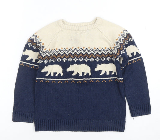 Boys UK Size 10 Years Vertbaudet Blue Pullover Jumper