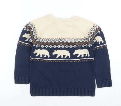 Boys UK Size 10 Years Vertbaudet Blue Pullover Jumper