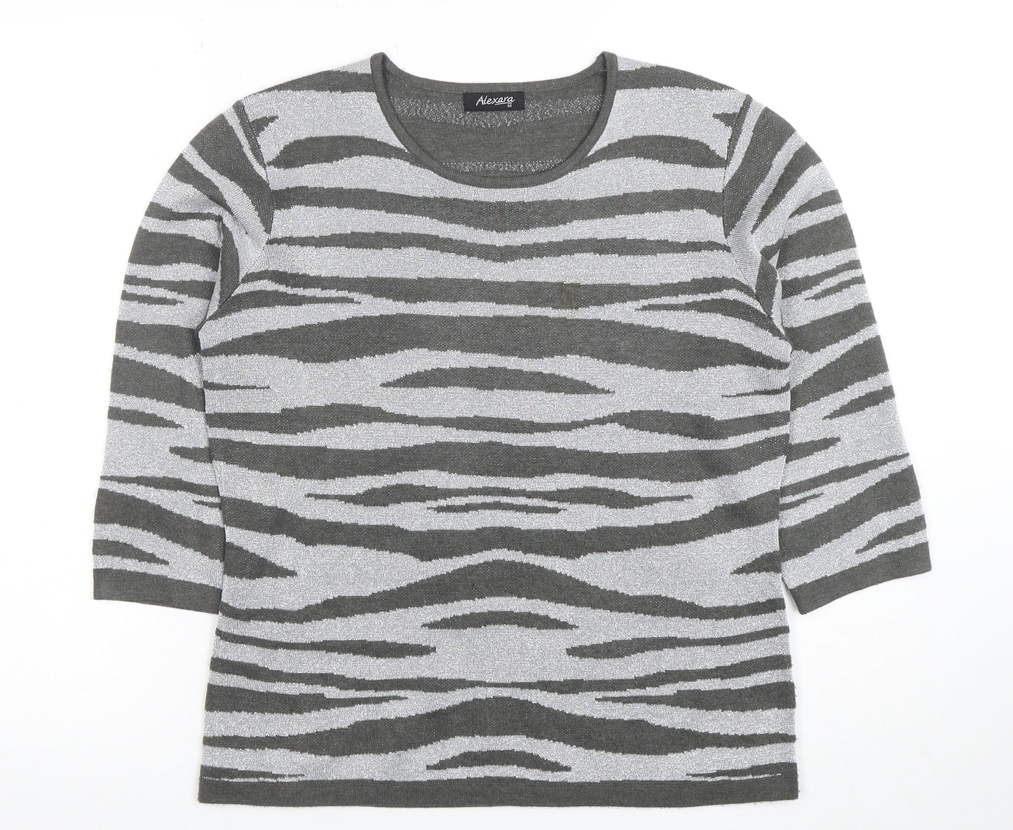 Womens UK Size M Alexara Grey Basic T-Shirt