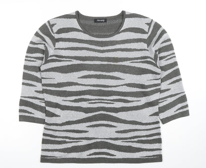 Womens UK Size M Alexara Grey Basic T-Shirt
