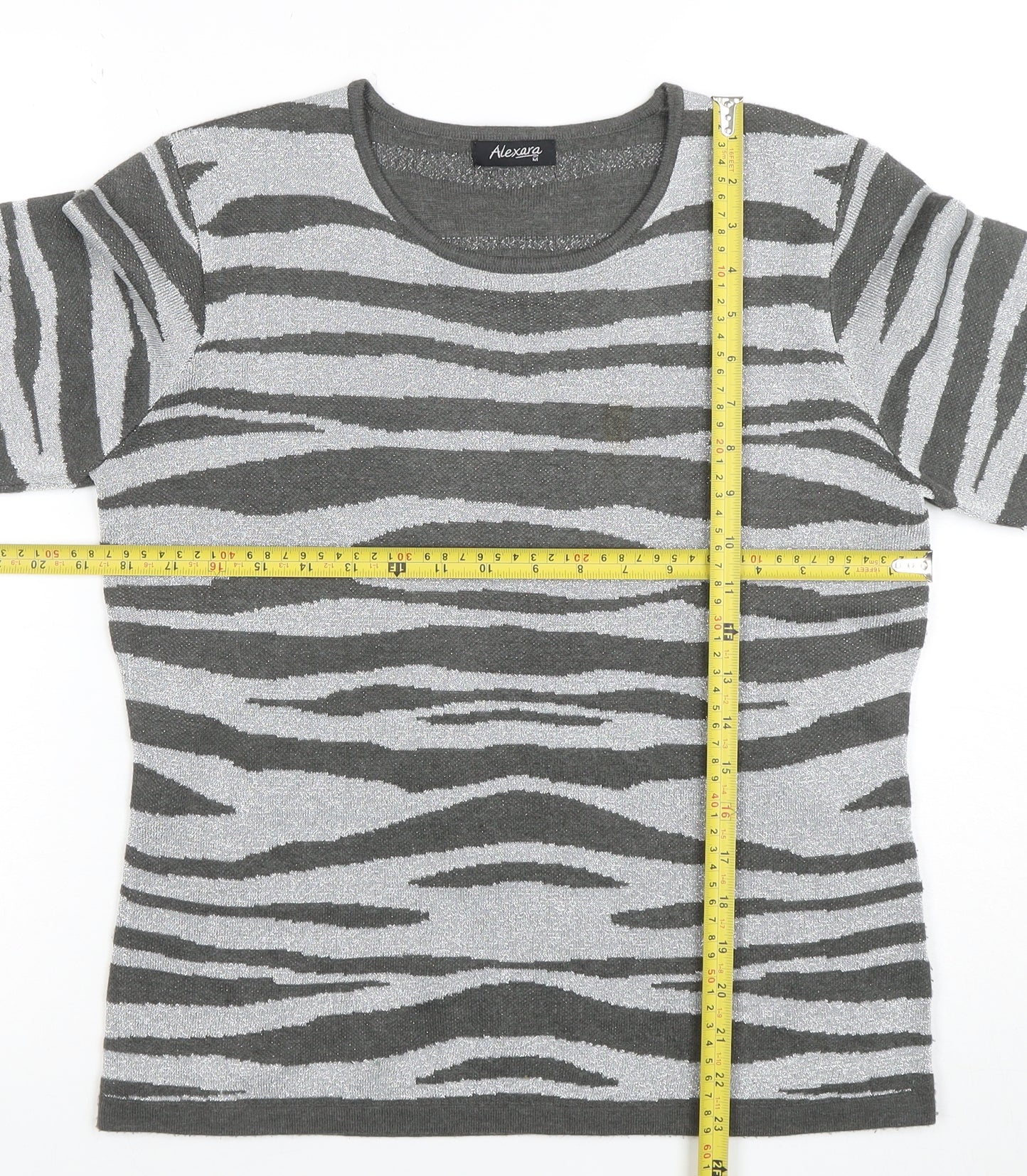 Womens UK Size M Alexara Grey Basic T-Shirt
