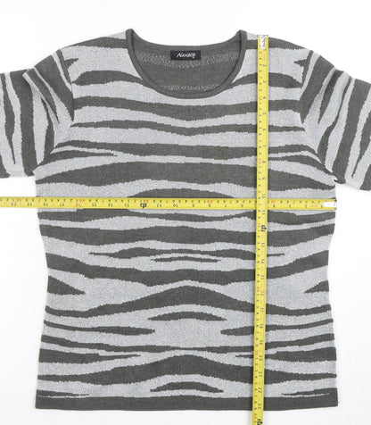 Womens UK Size M Alexara Grey Basic T-Shirt