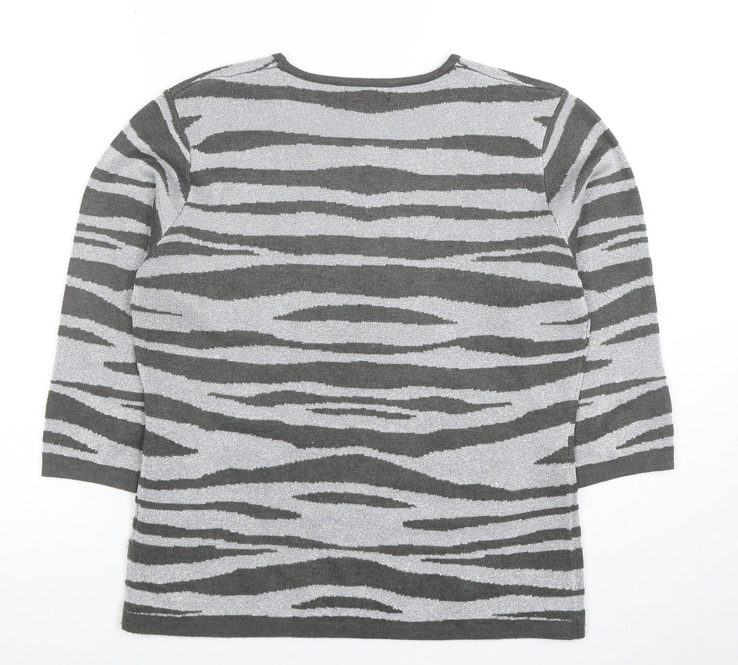 Womens UK Size M Alexara Grey Basic T-Shirt