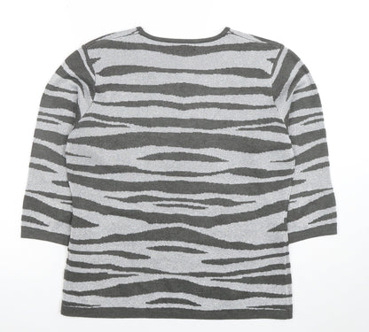 Womens UK Size M Alexara Grey Basic T-Shirt