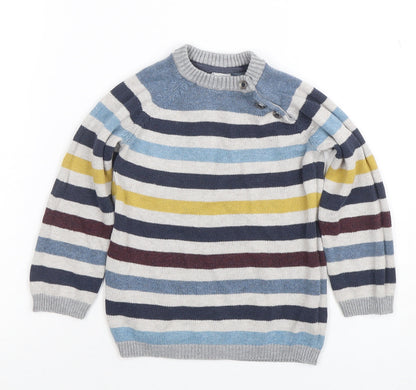H&M Unisex Baby Multicoloured Striped Knit Pullover Jumper 12-18 Months