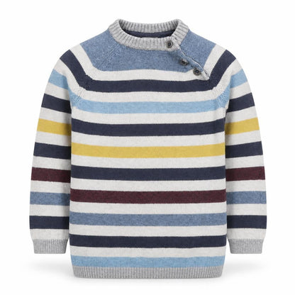 H&M Unisex Baby Multicoloured Striped Knit Pullover Jumper 12-18 Months