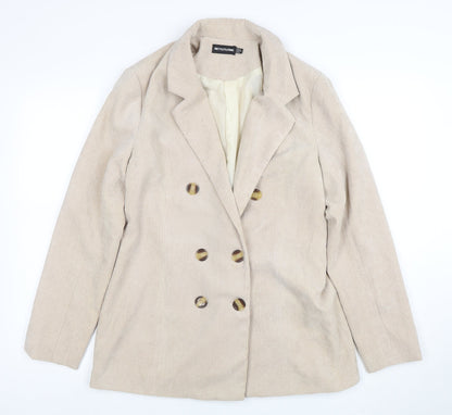 Womens UK Size 10 PRETTYLITTLETHING Regular Beige Blazer