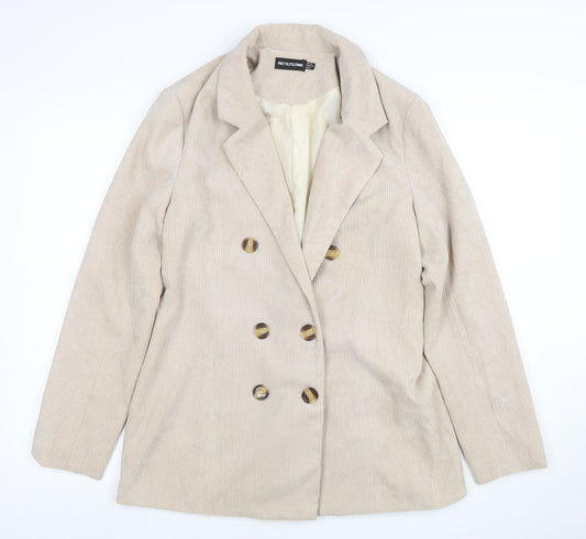 Womens UK Size 10 PRETTYLITTLETHING Regular Beige Blazer