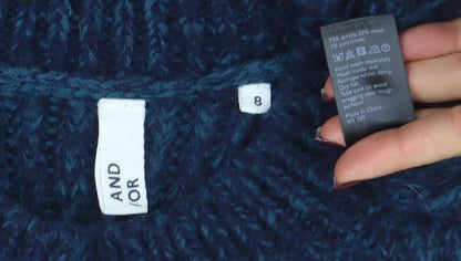 Womens UK Size 8 AND/OR Blue Pullover Jumper