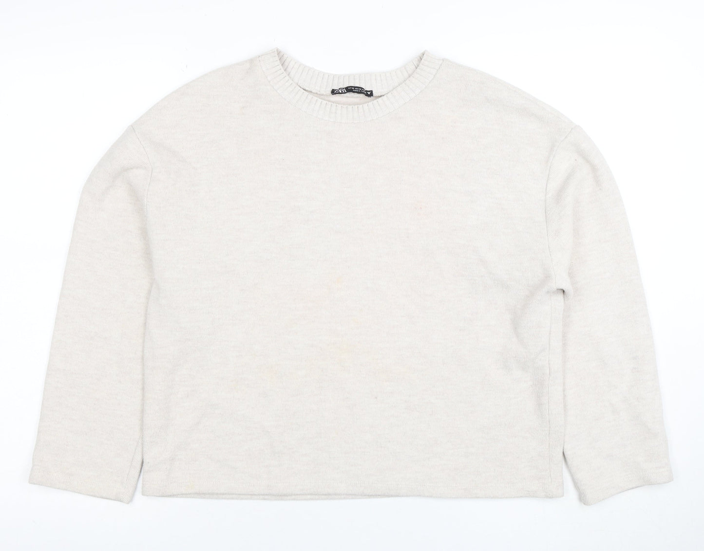 Womens UK Size 12 Zara Beige Pullover Jumper