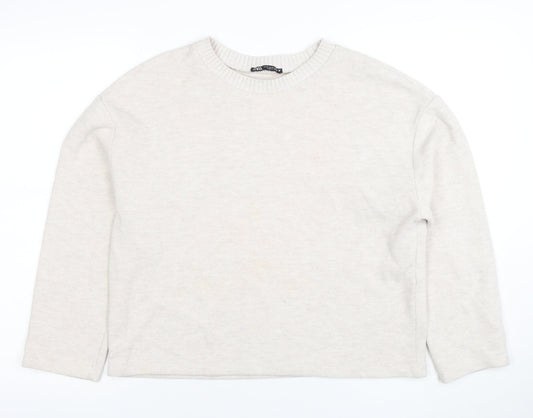 Womens UK Size 12 Zara Beige Pullover Jumper