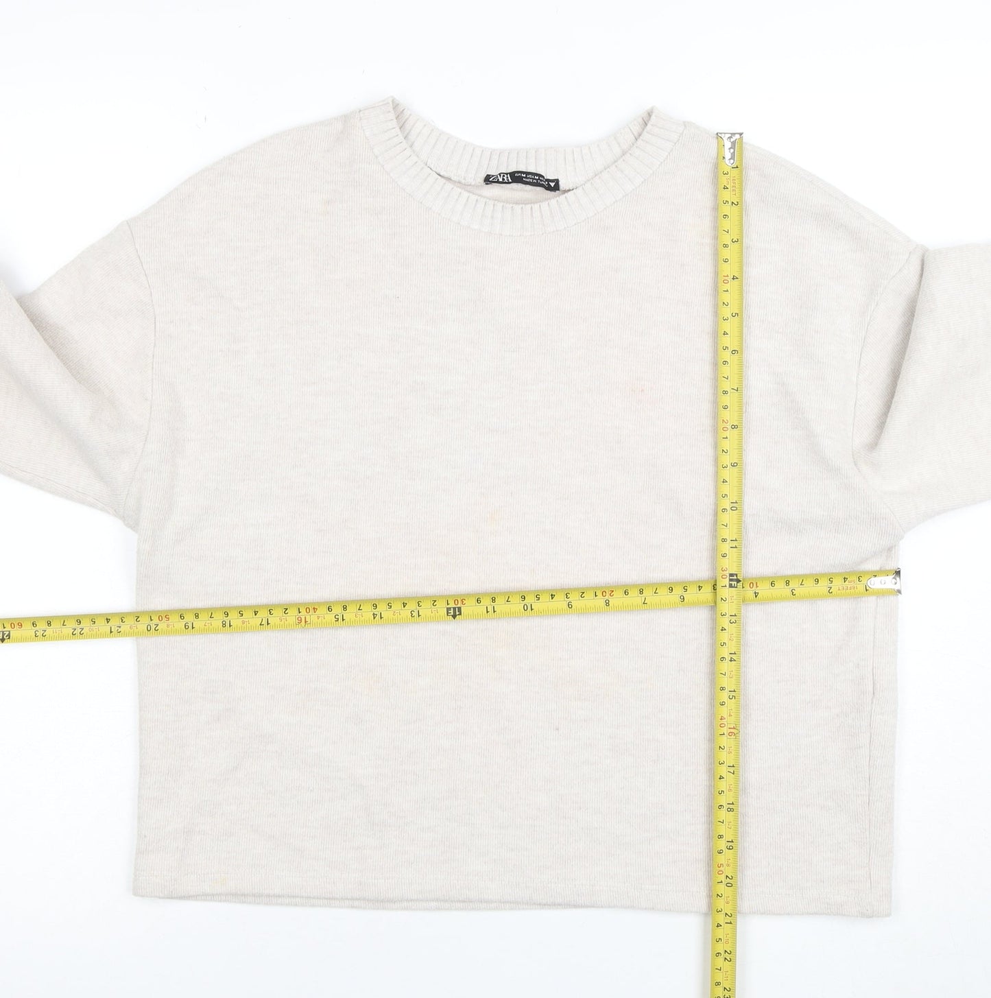 Womens UK Size 12 Zara Beige Pullover Jumper