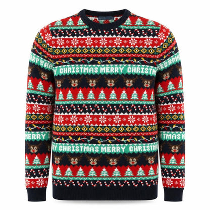 Easy Mens Multicoloured S Christmas Jumper Fair Isle Crew Neck