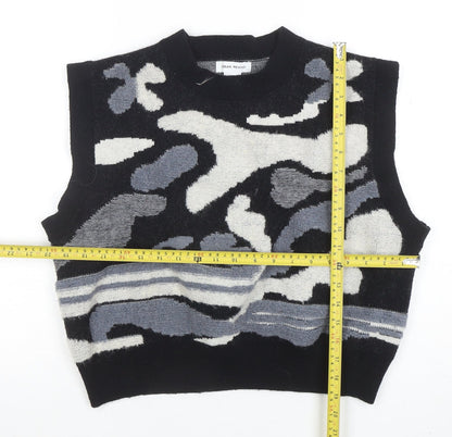 Urban Revivo Women’s Black Abstract Knit Sleeveless Vest Jumper Size 8