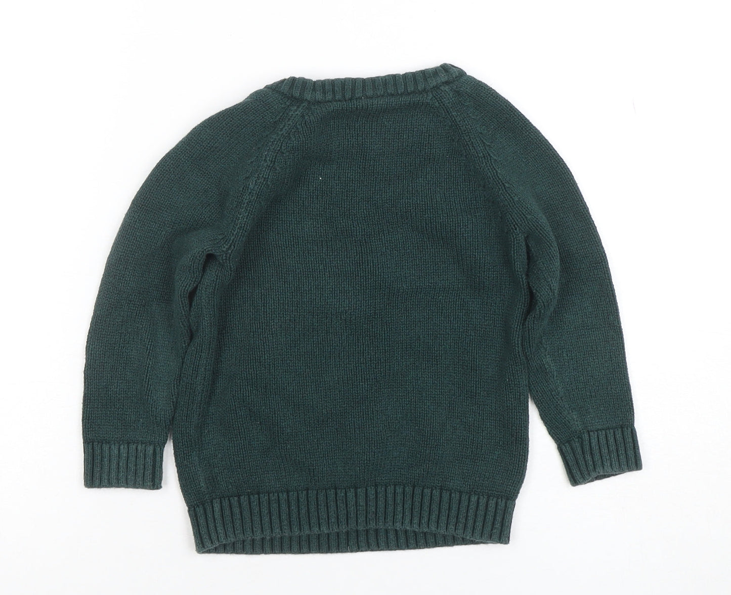 Boys UK Size 2-3 Years TU Green Pullover Jumper
