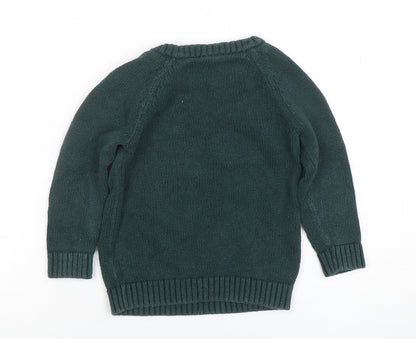 Boys UK Size 2-3 Years TU Green Pullover Jumper