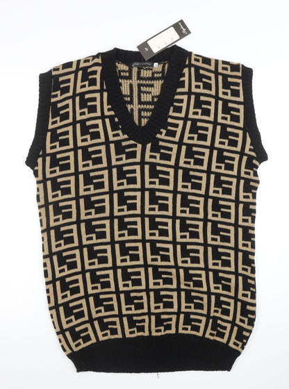Womens UK Size M/L Stylewise Black Vest Jumper