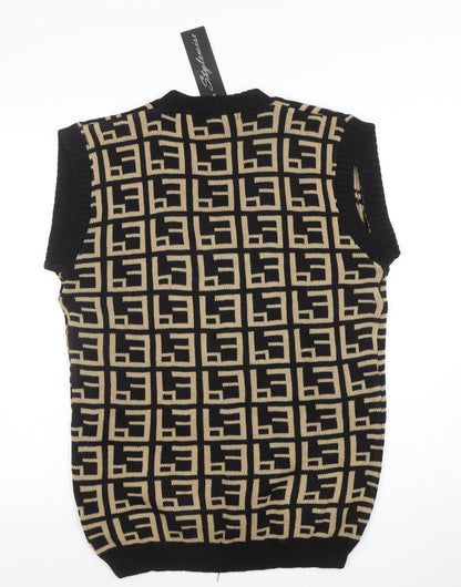 Womens UK Size M/L Stylewise Black Vest Jumper
