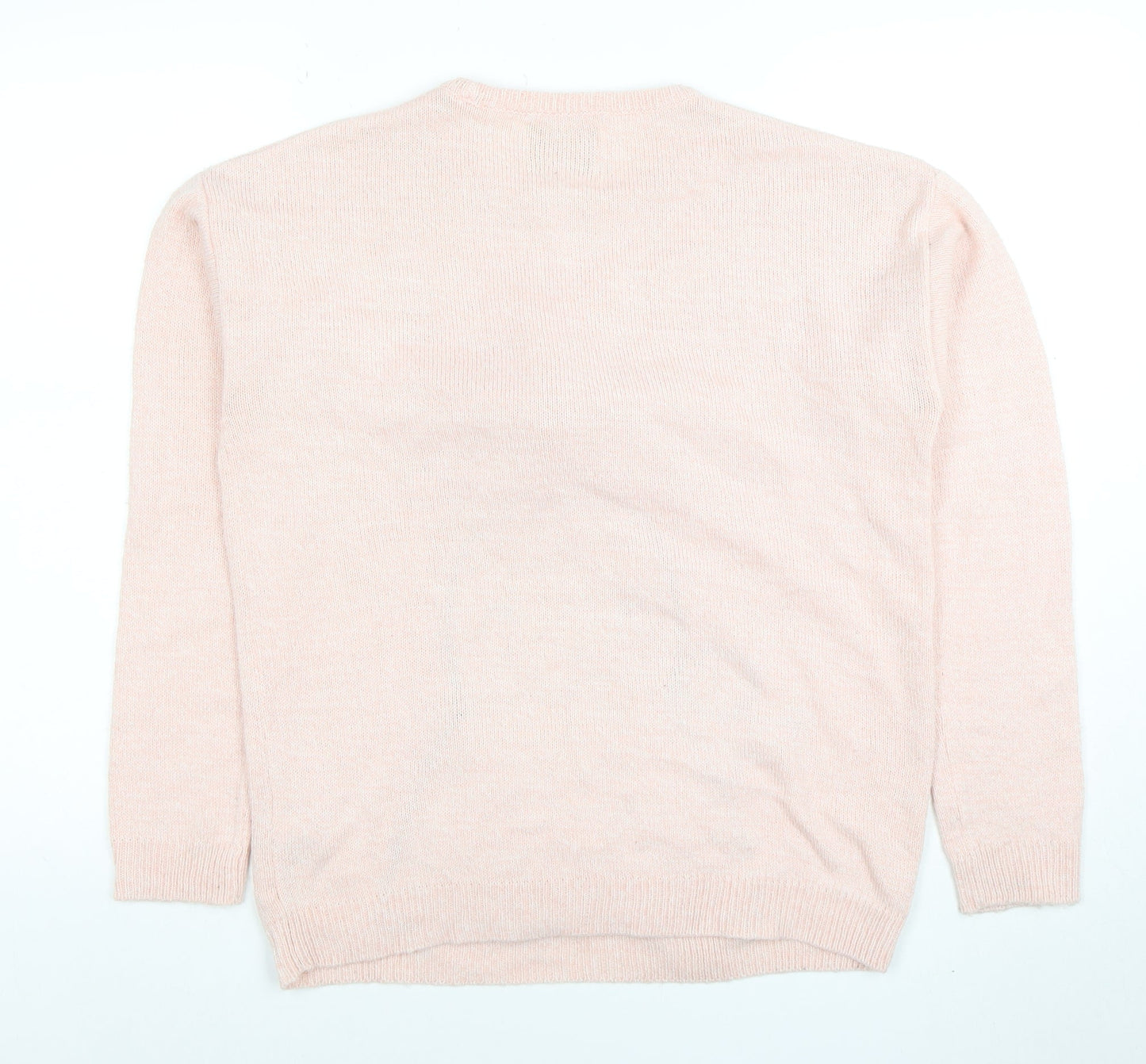 Womens UK Size M Christmas Wishes Pink Pullover Jumper