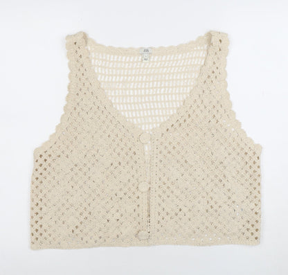 Womens UK Size L River Island Beige Vest Jumper