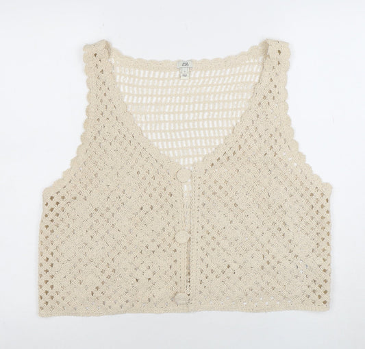 Womens UK Size L River Island Beige Vest Jumper