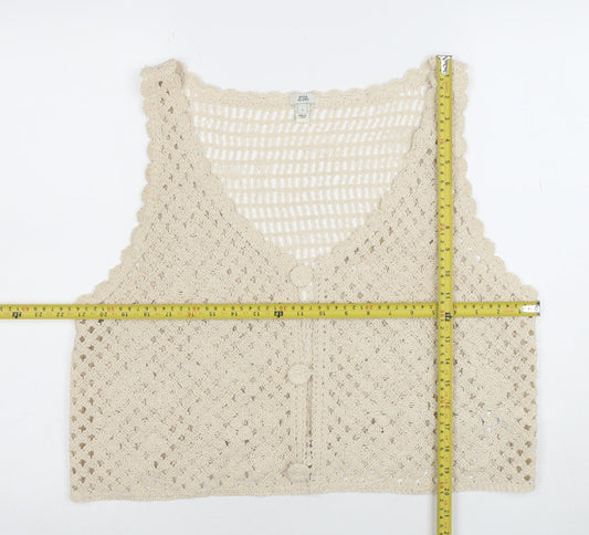 Womens UK Size L River Island Beige Vest Jumper