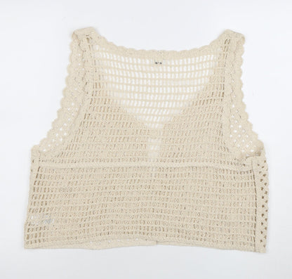 Womens UK Size L River Island Beige Vest Jumper